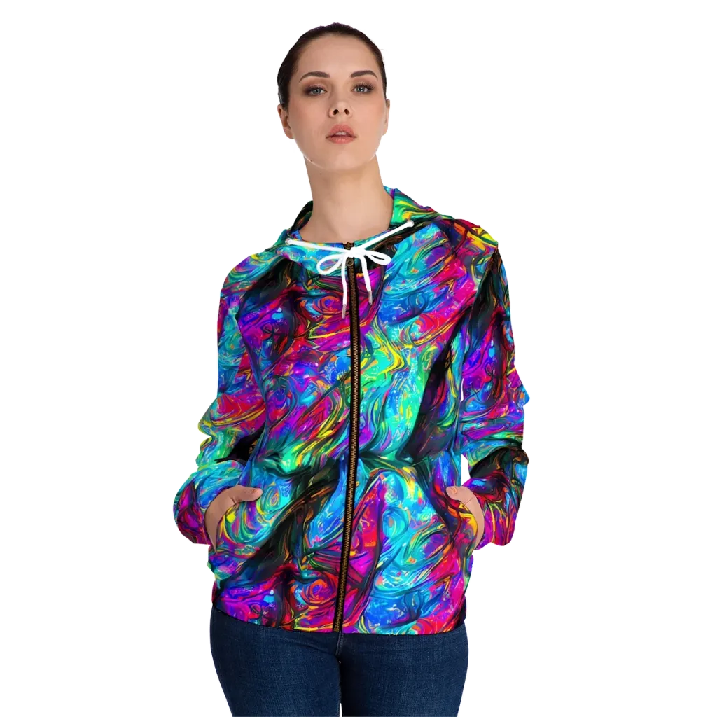 Infinite Vortex on Women's Full-Zip Hoodie — Front On Person