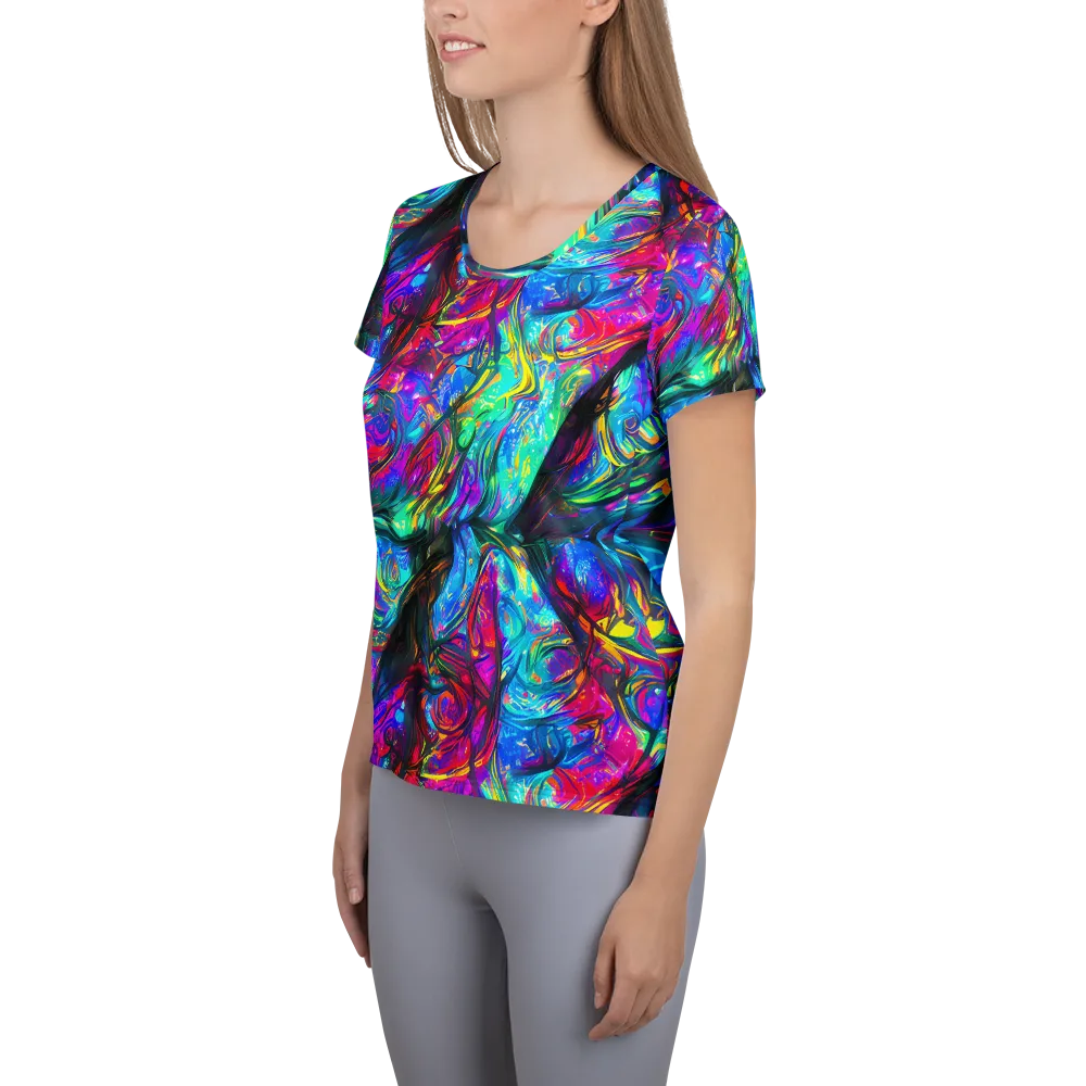 Infinite Vortex on Women's Athletic T-Shirt — Left
