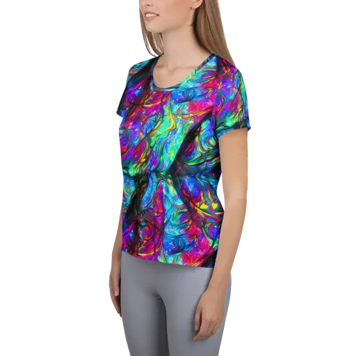 Infinite Vortex on a Women's Athletic T-Shirt