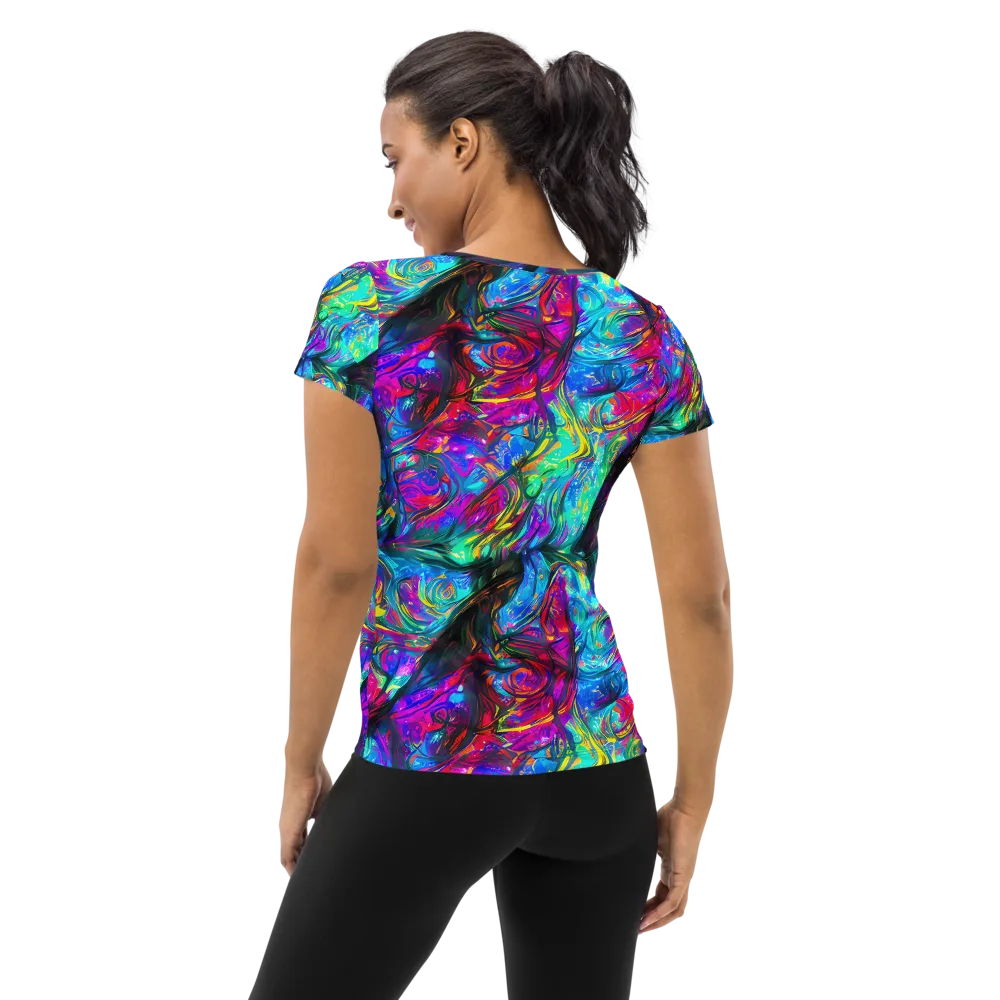 Infinite Vortex on Women's Athletic T-Shirt — Back