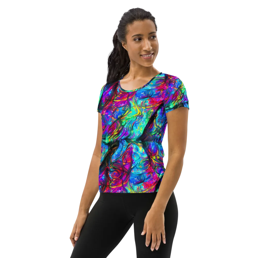 Infinite Vortex on Women's Athletic T-Shirt — Left