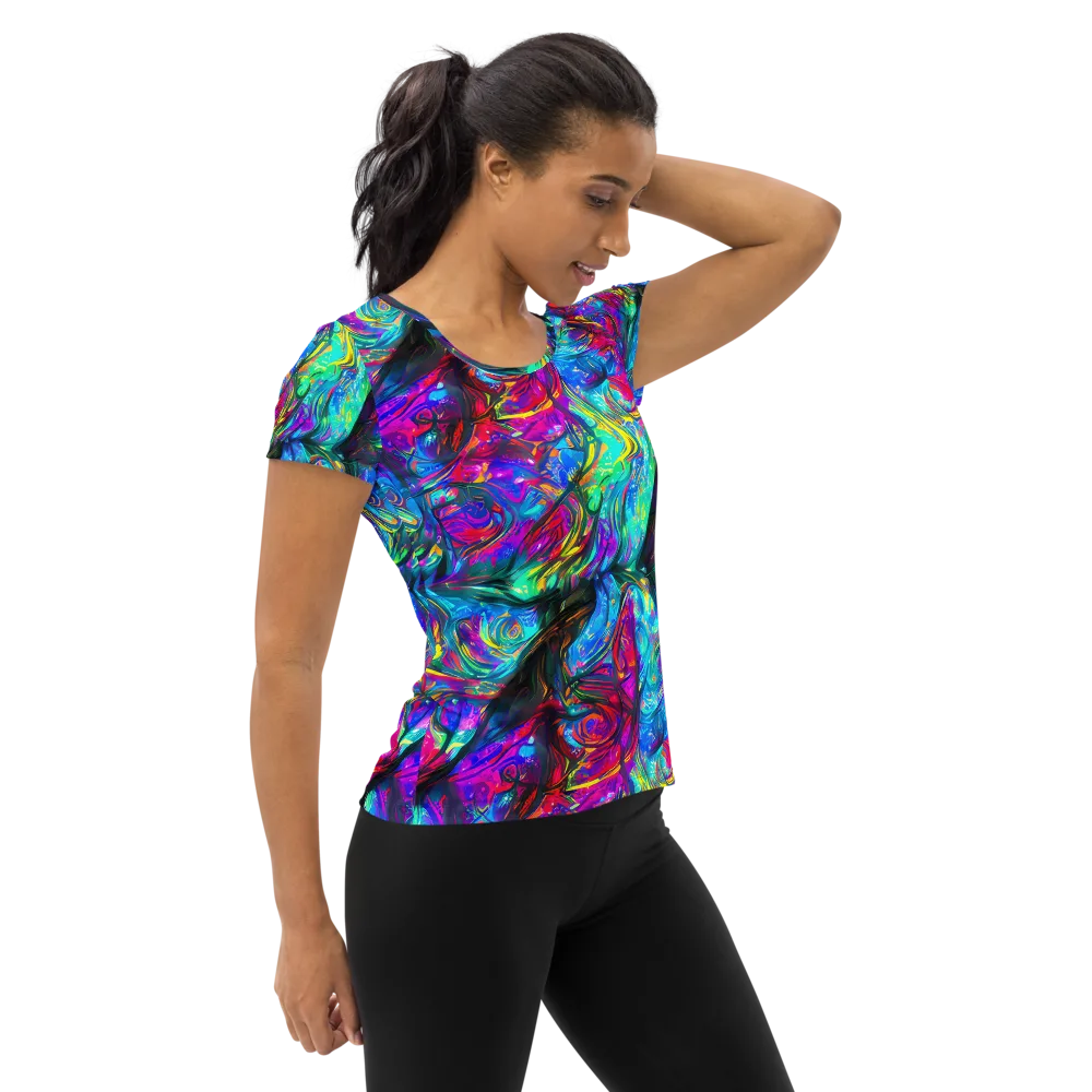 Infinite Vortex on Women's Athletic T-Shirt — Right