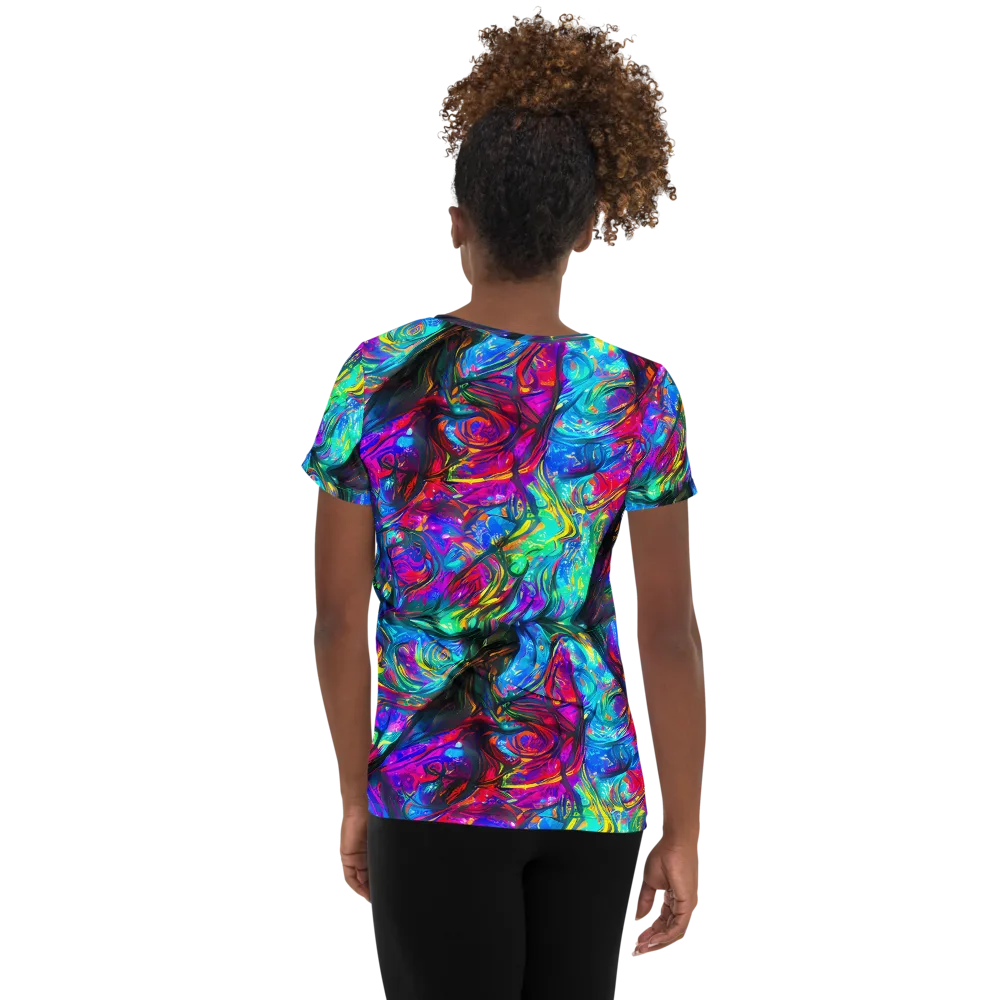 Infinite Vortex on Women's Athletic T-Shirt — Back