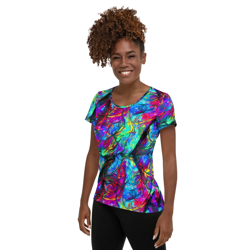 Infinite Vortex on Women's Athletic T-Shirt — Left
