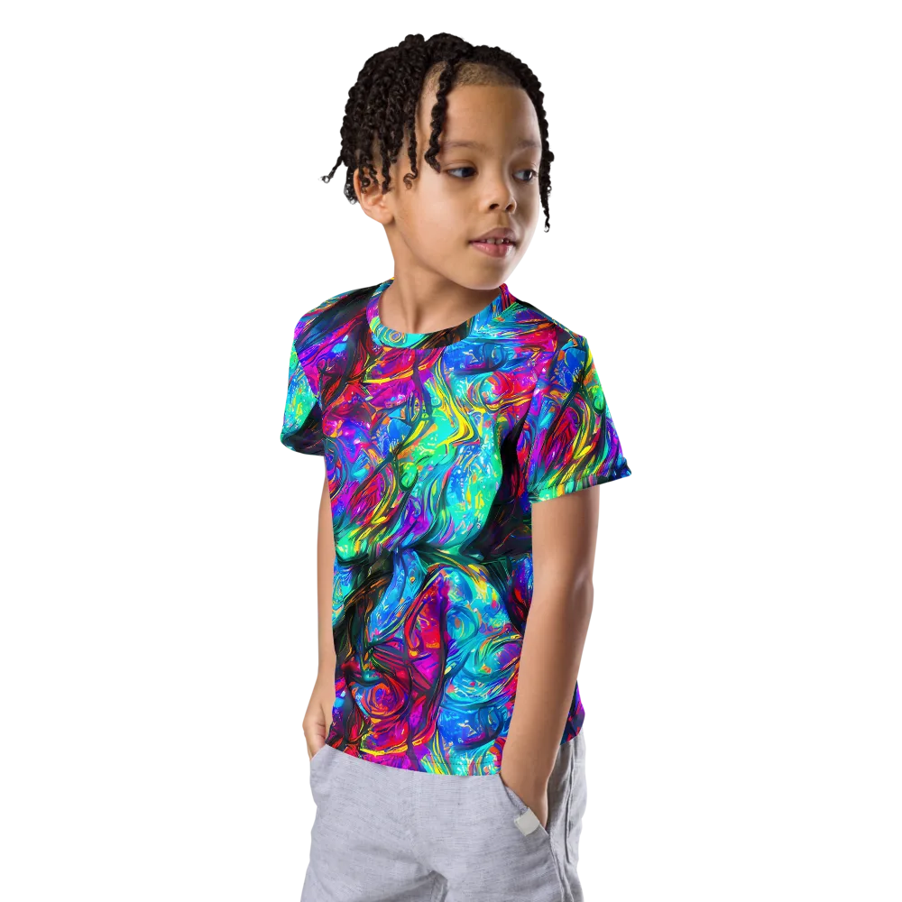 Infinite Vortex on Kids Crew Neck T-Shirt — Left Front