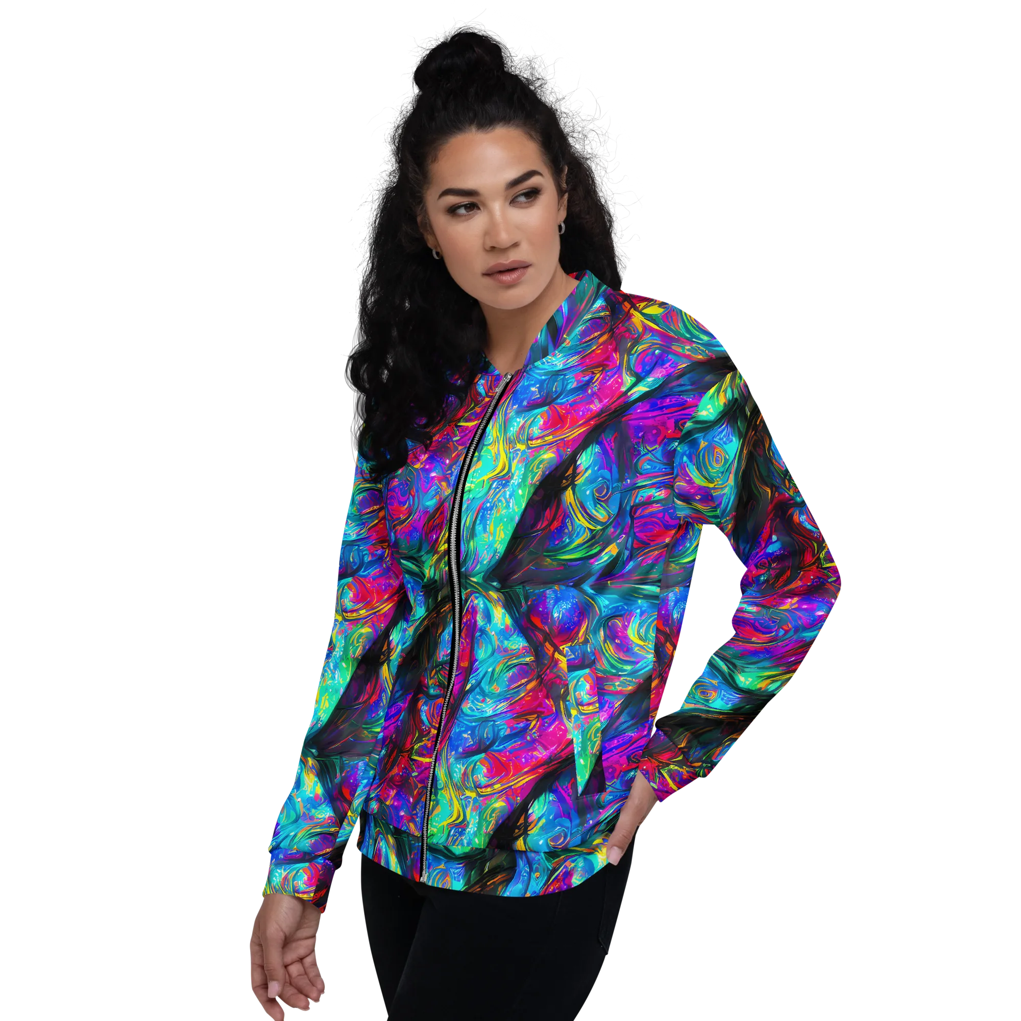 Infinite Vortex on Bomber Jacket — Left