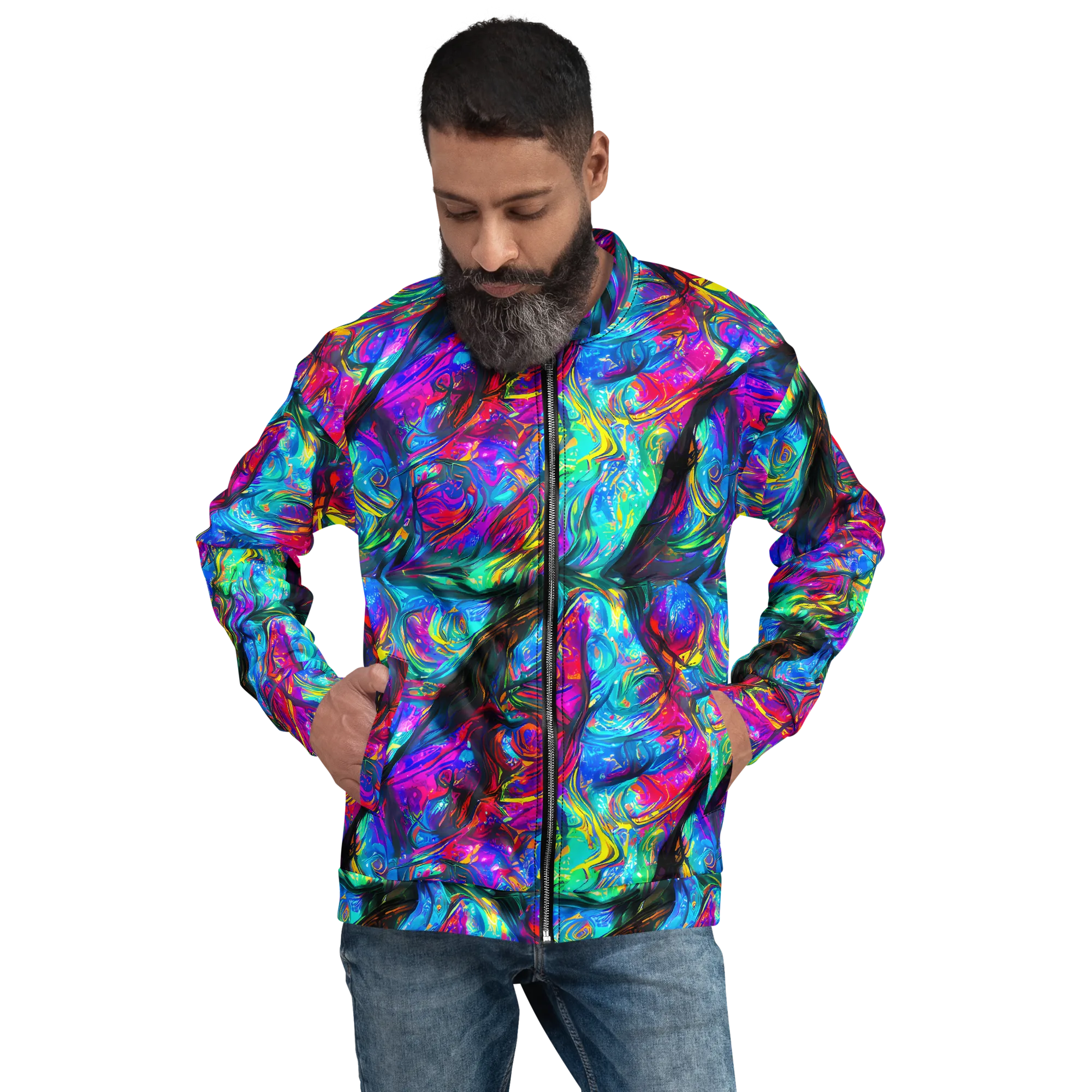 Infinite Vortex on Bomber Jacket — Front