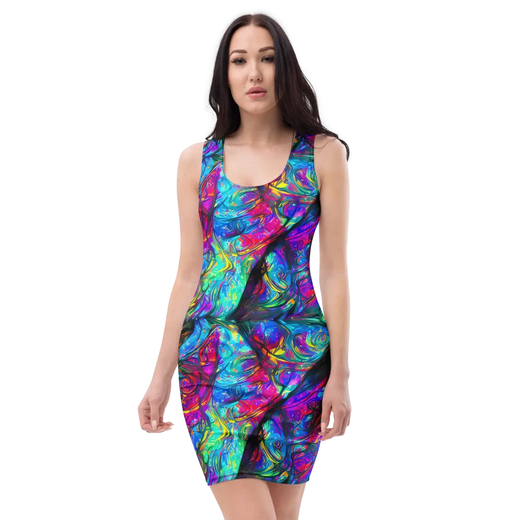 Infinite Vortex on Bodycon Dress — Front