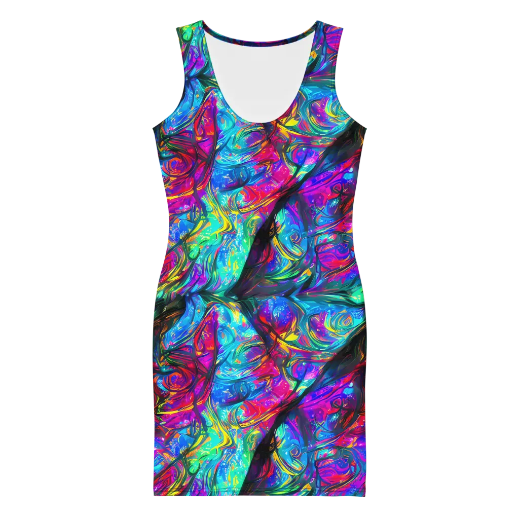 Infinite Vortex on Bodycon Dress — Front