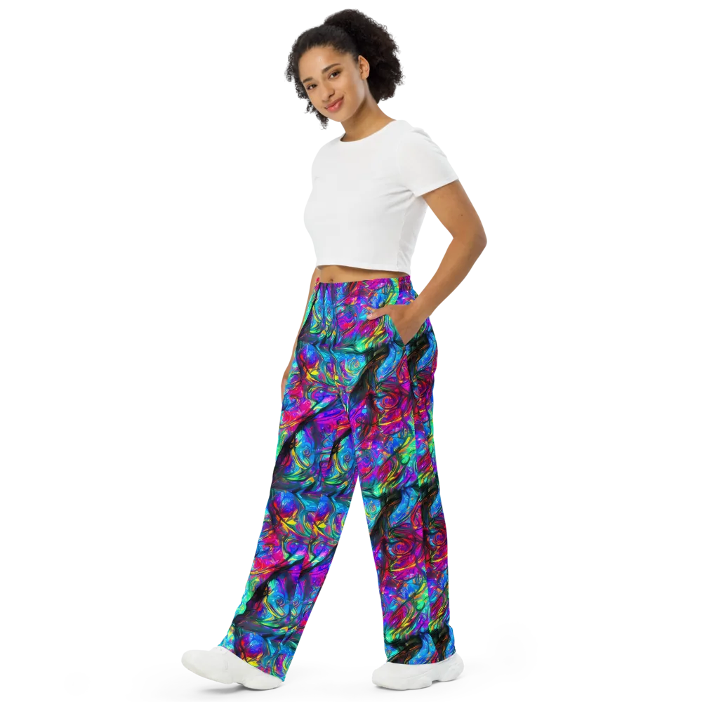 Infinite Vortex on Wide-Leg Pants — Left Front