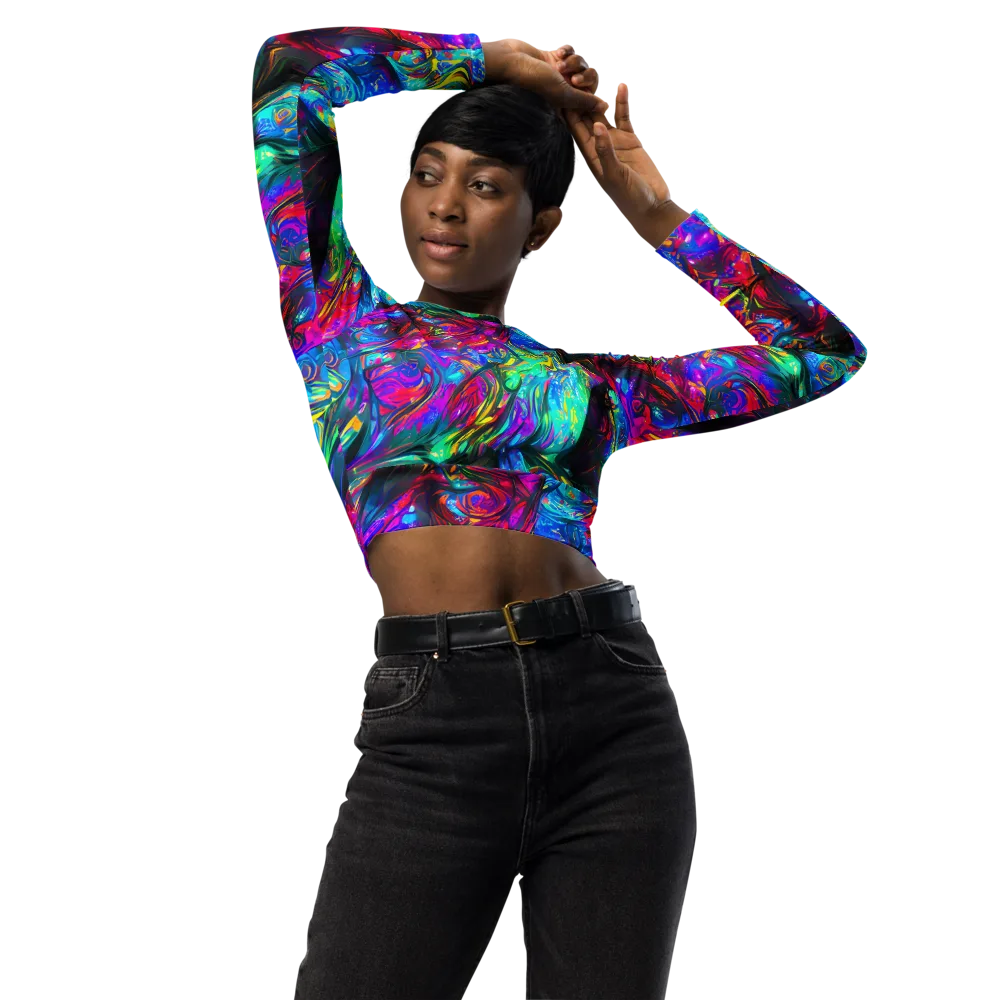 Infinite Vortex on Long Sleeve Crop Top — Front