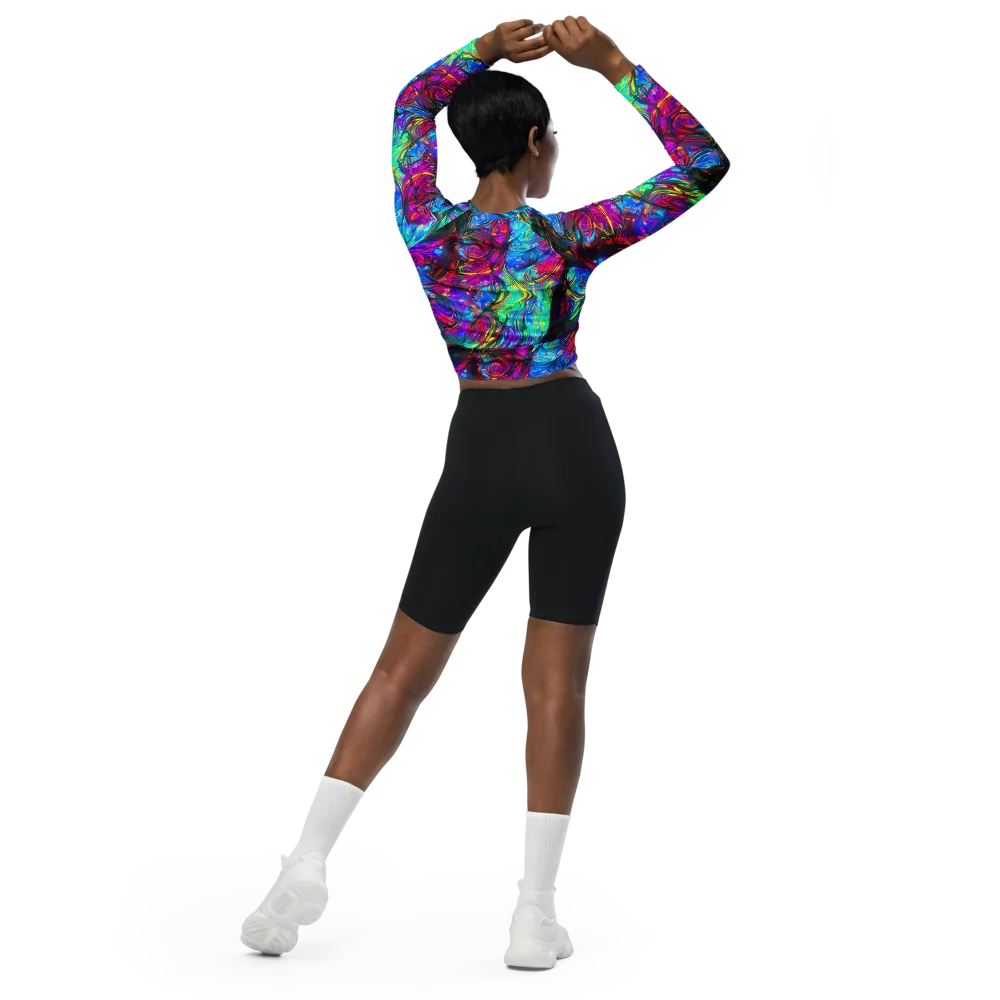Infinite Vortex on Long Sleeve Crop Top — Back