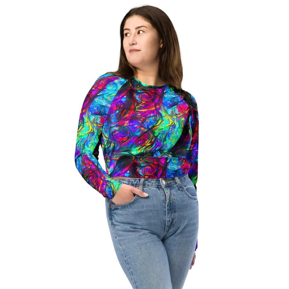 Infinite Vortex on Long Sleeve Crop Top — Front