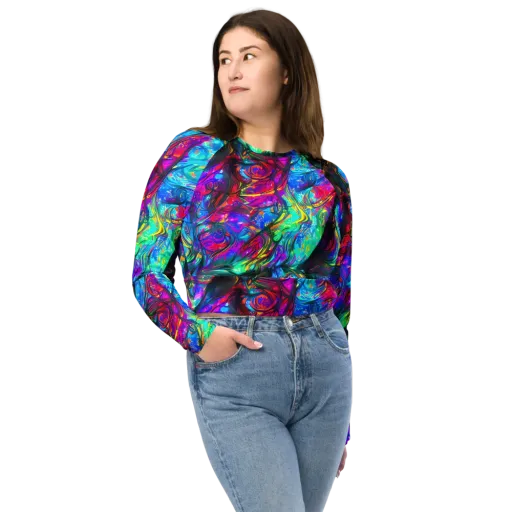 Infinite Vortex on a Long Sleeve Crop Top