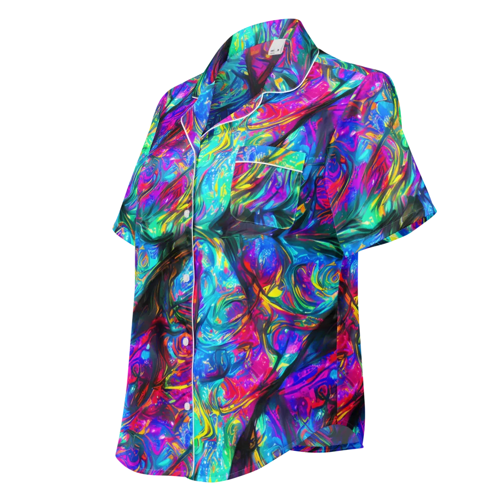 Infinite Vortex on Women's Short Sleeve Pajama Top — Left Front