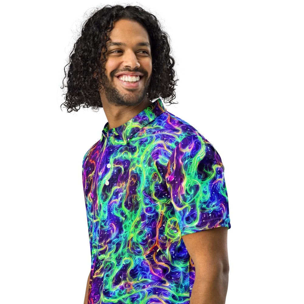 Afterdark Illusion on Men's Slim Fit Polo Shirt — Left Front