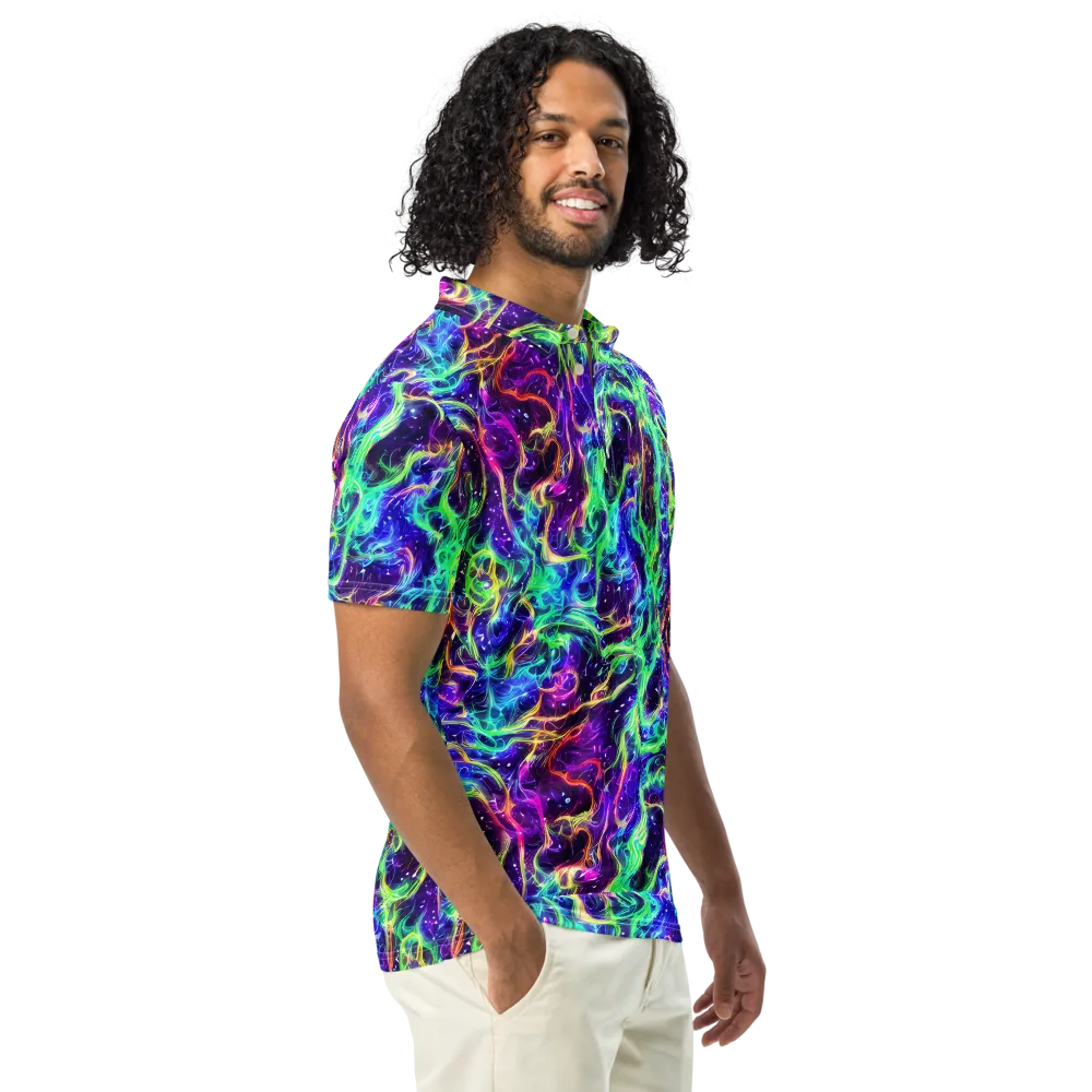 Afterdark Illusion on Men's Slim Fit Polo Shirt — Right Front