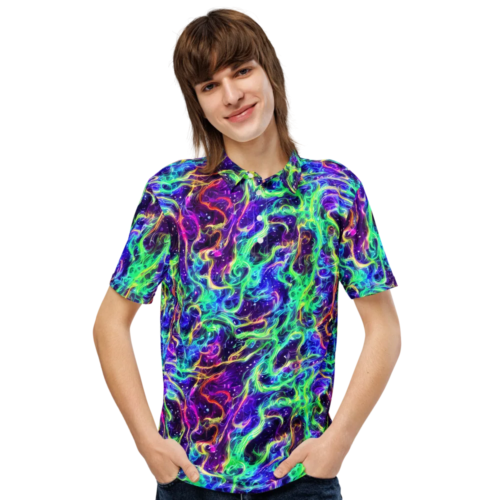 Afterdark Illusion on Men's Slim Fit Polo Shirt — Front