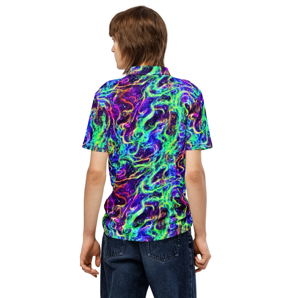 Afterdark Illusion on Men's Slim Fit Polo Shirt — Back