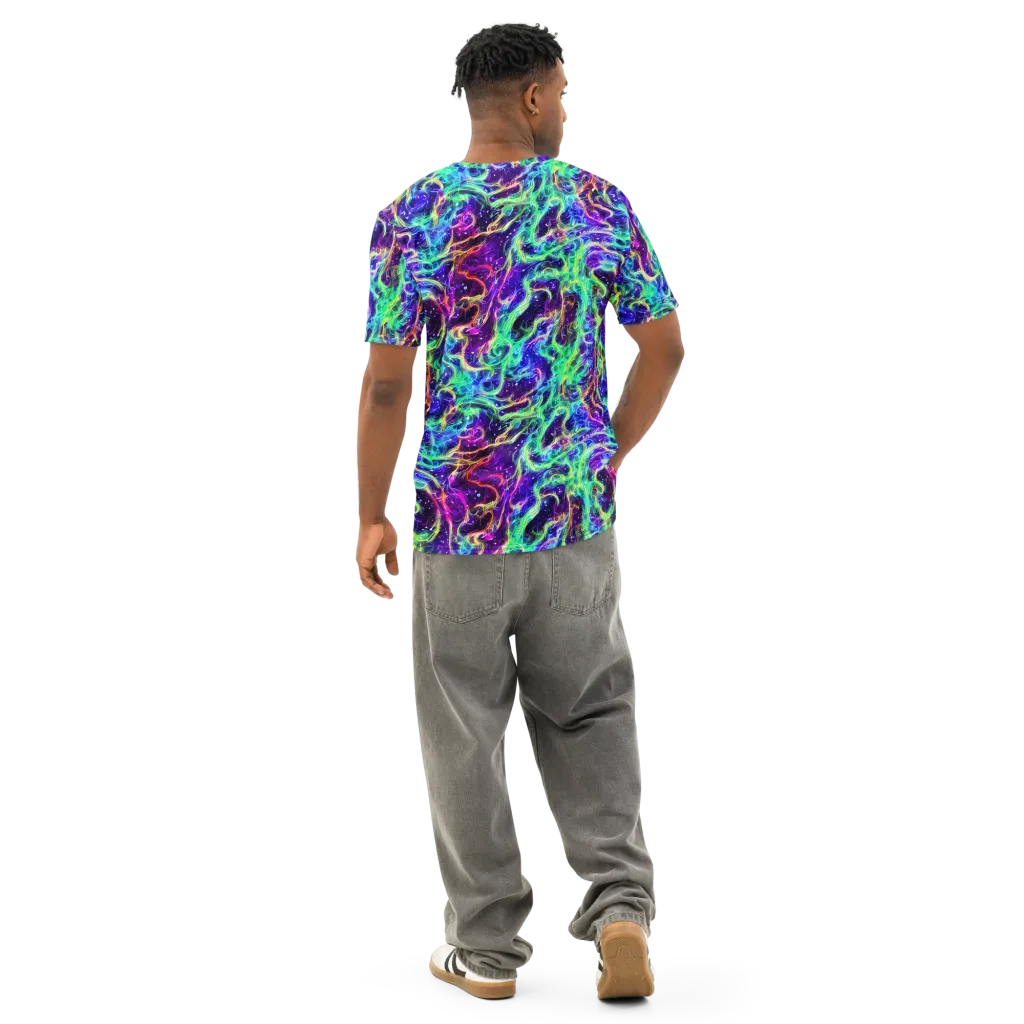 Afterdark Illusion on Men's Cotton Crew Neck T-Shirt — Back