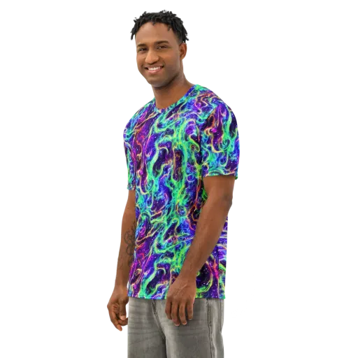 Afterdark Illusion on a Men's Cotton Crew Neck T-Shirt
