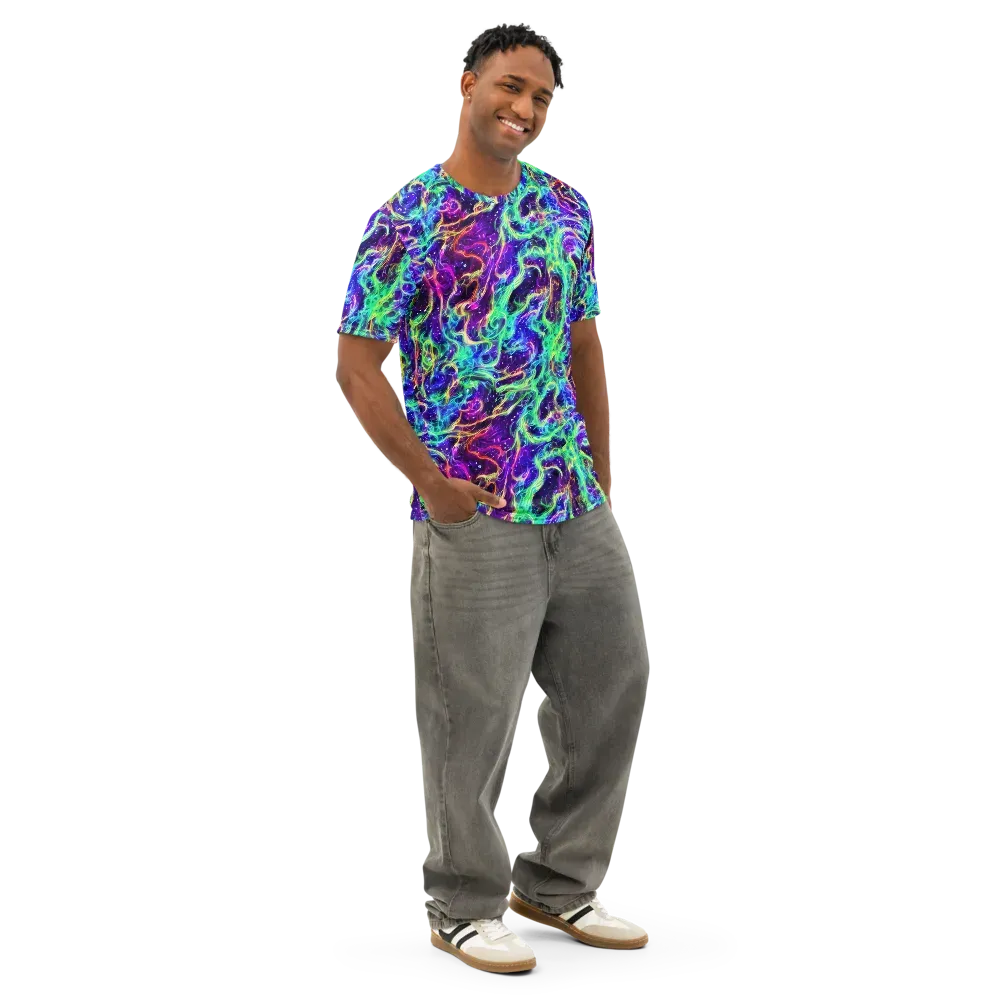 Afterdark Illusion on Men's Cotton Crew Neck T-Shirt — Right Front