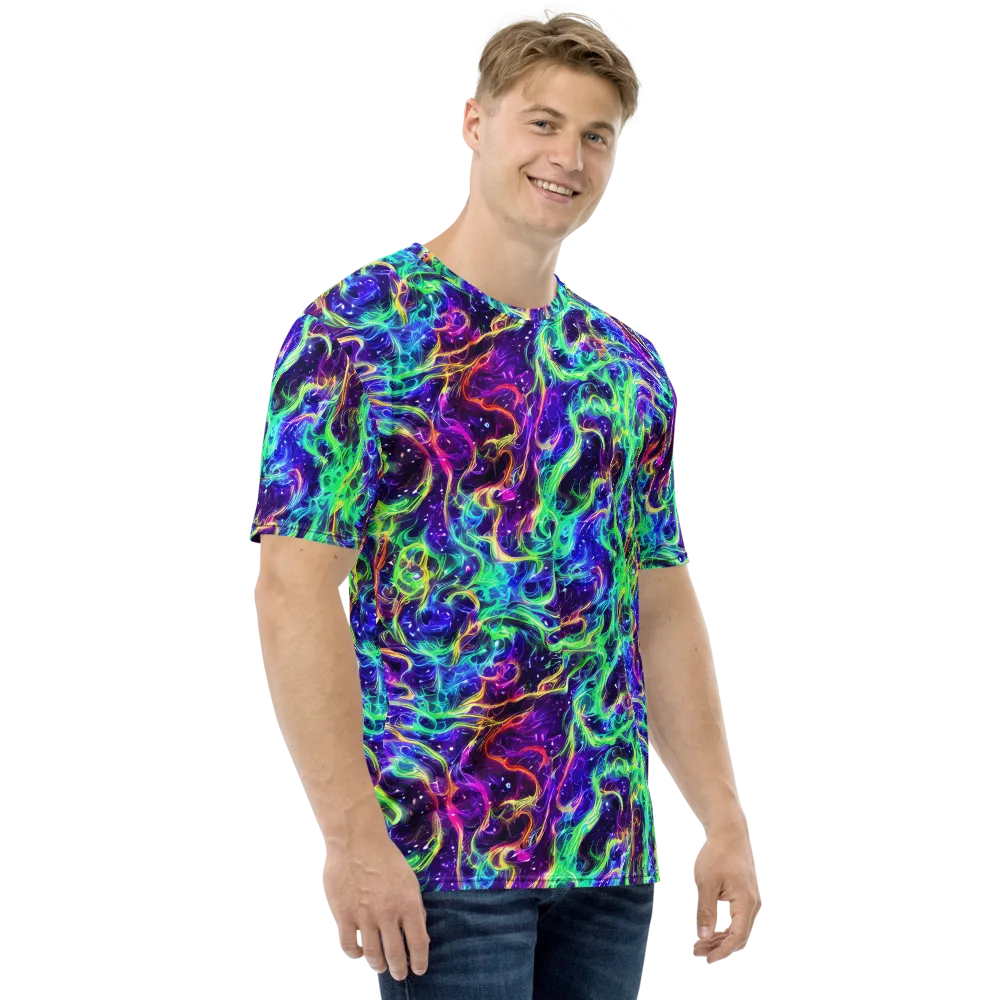Afterdark Illusion on Men's Crew Neck T-Shirt — Right