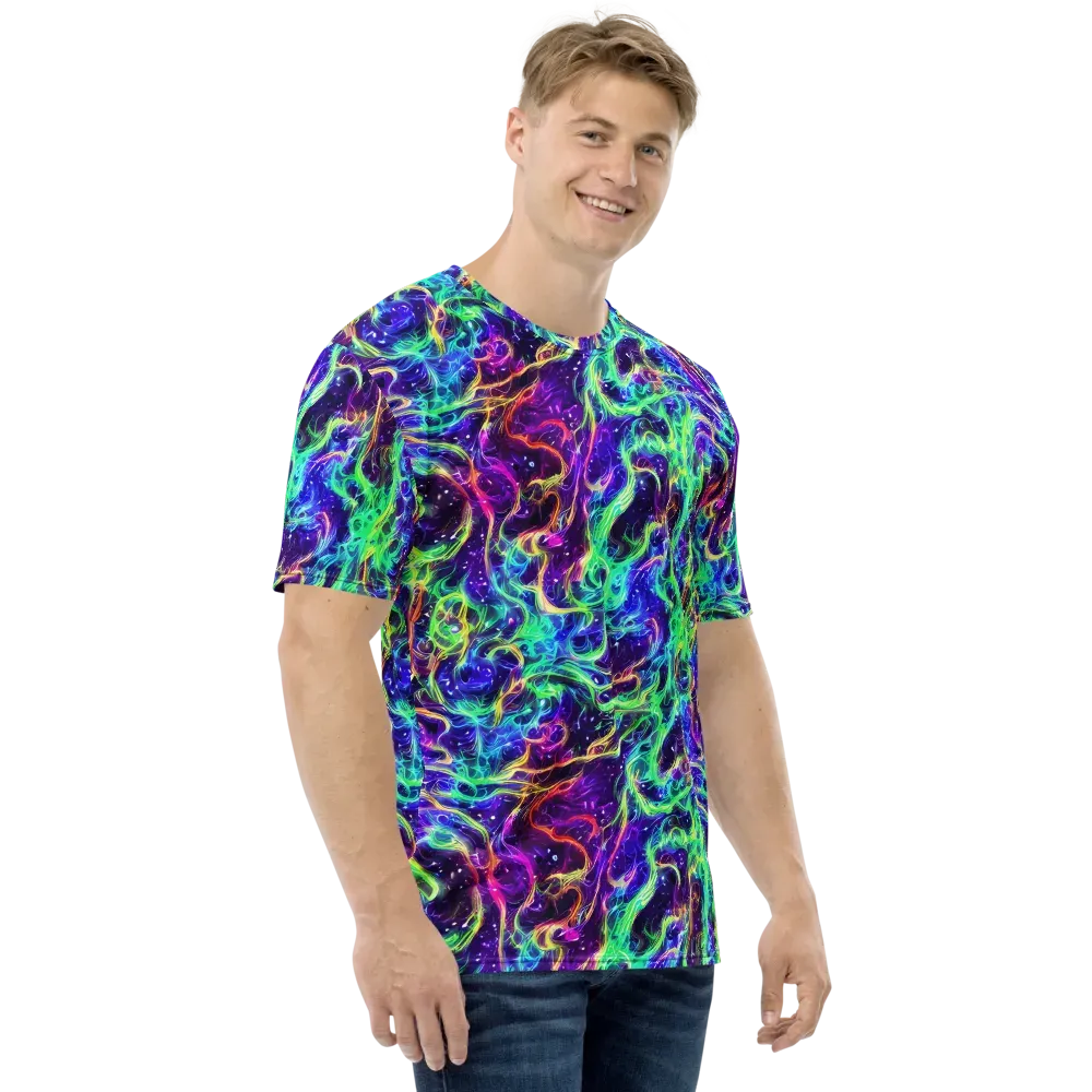 Afterdark Illusion on Men's Crew Neck T-Shirt — Right