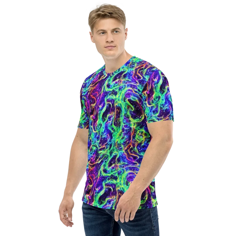 Afterdark Illusion on Men's Crew Neck T-Shirt — Left