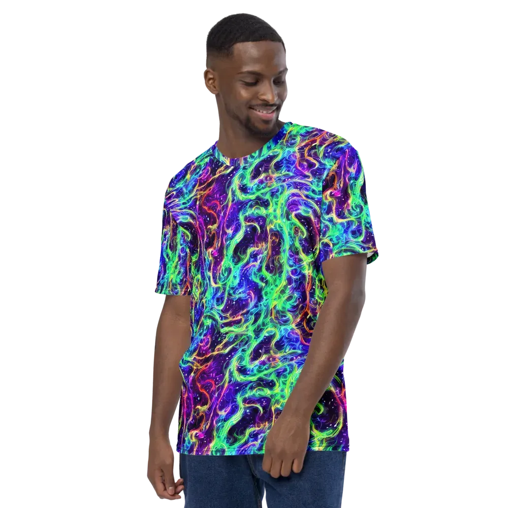 Afterdark Illusion on Men's Crew Neck T-Shirt — Left