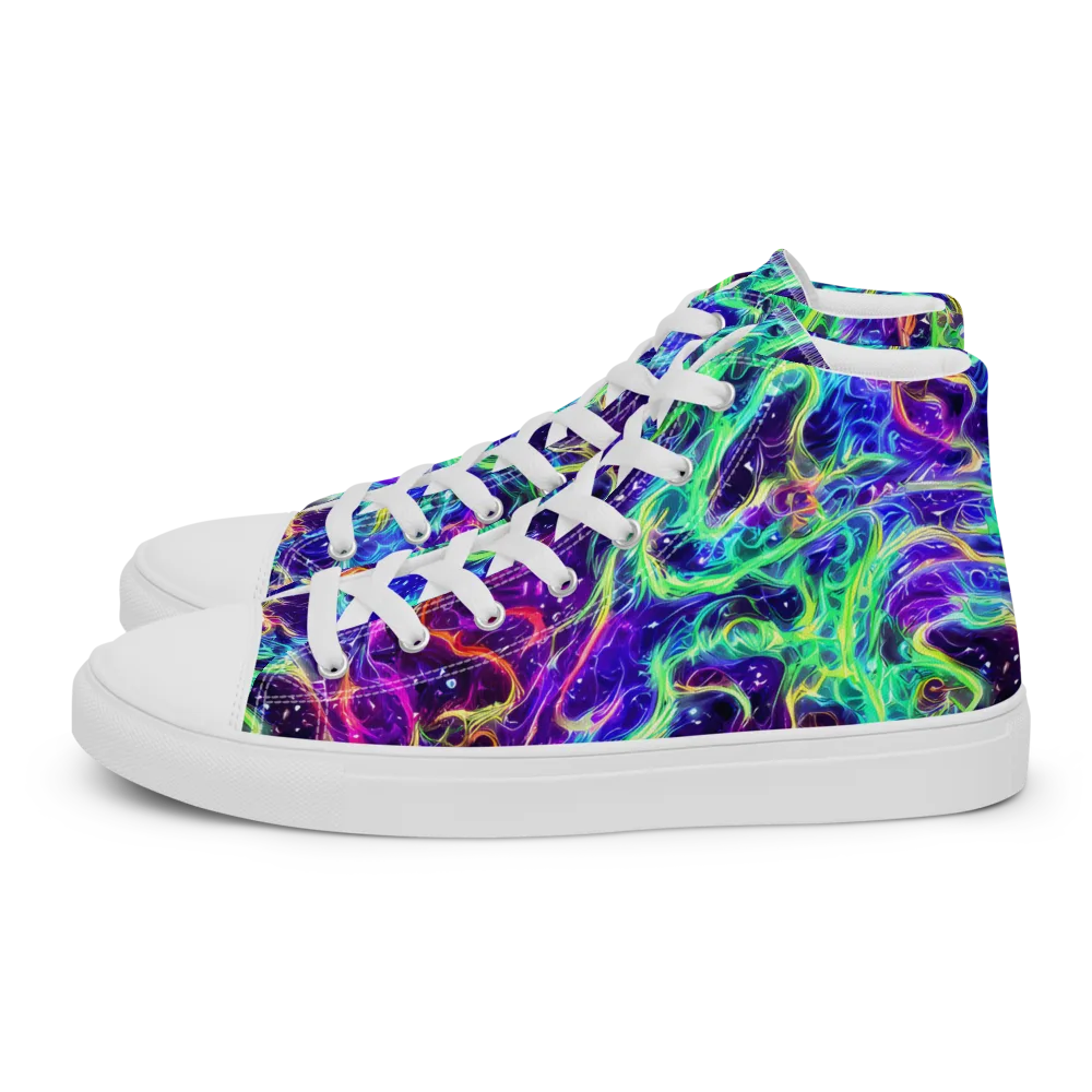 Afterdark Illusion on Men's High Top Canvas Shoes — Left