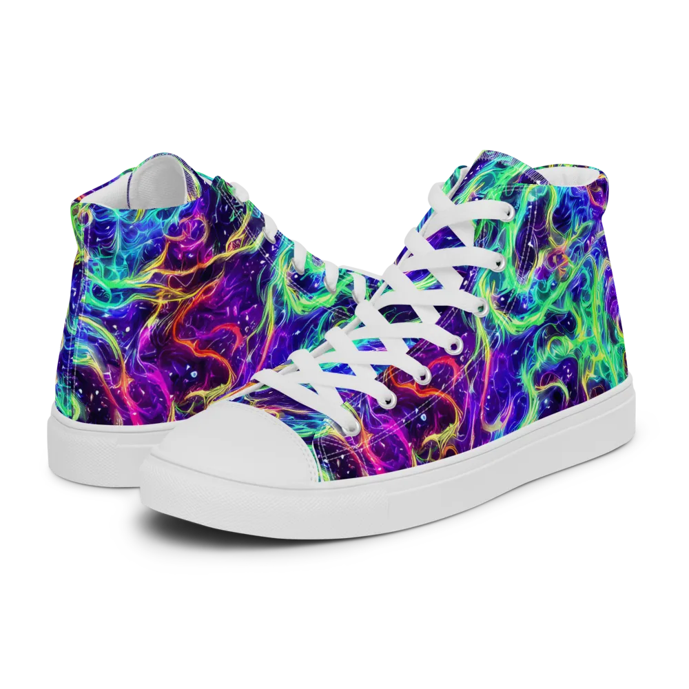Afterdark Illusion on Men's High Top Canvas Shoes — Left