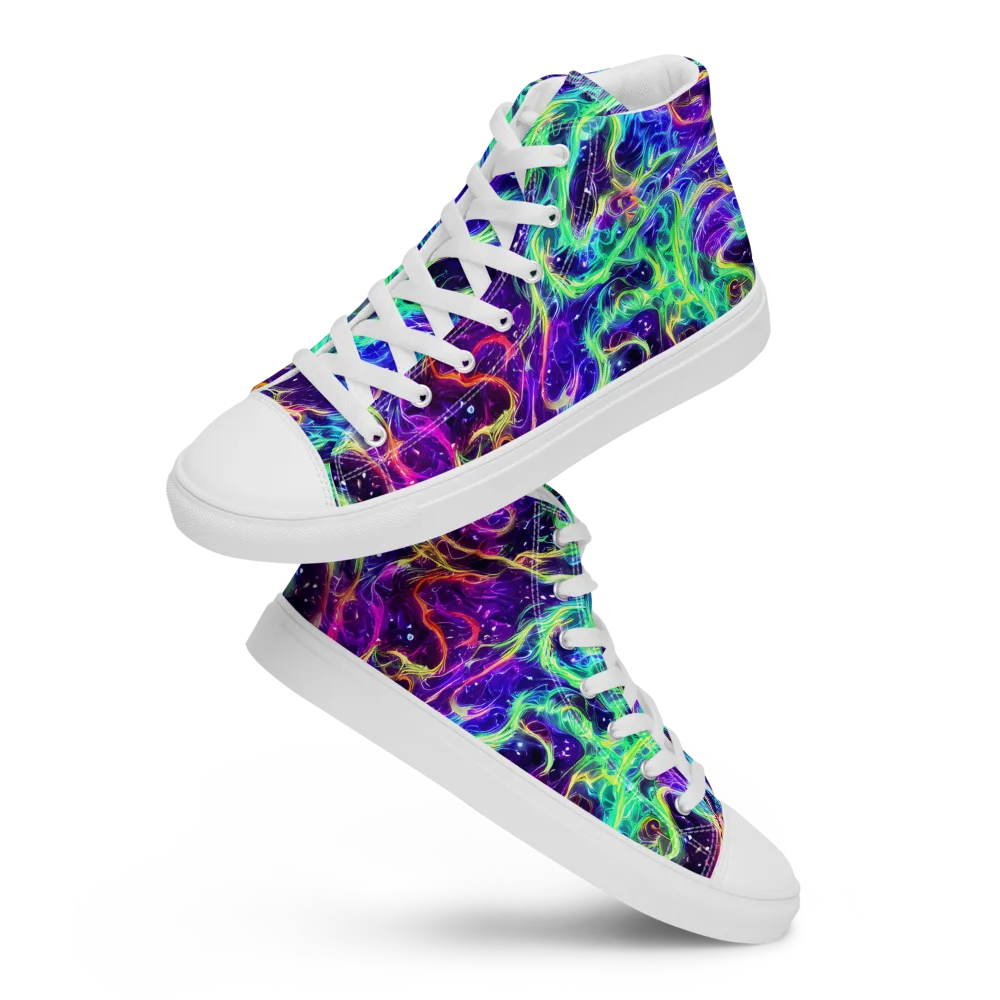 Afterdark Illusion on Men's High Top Canvas Shoes — Front