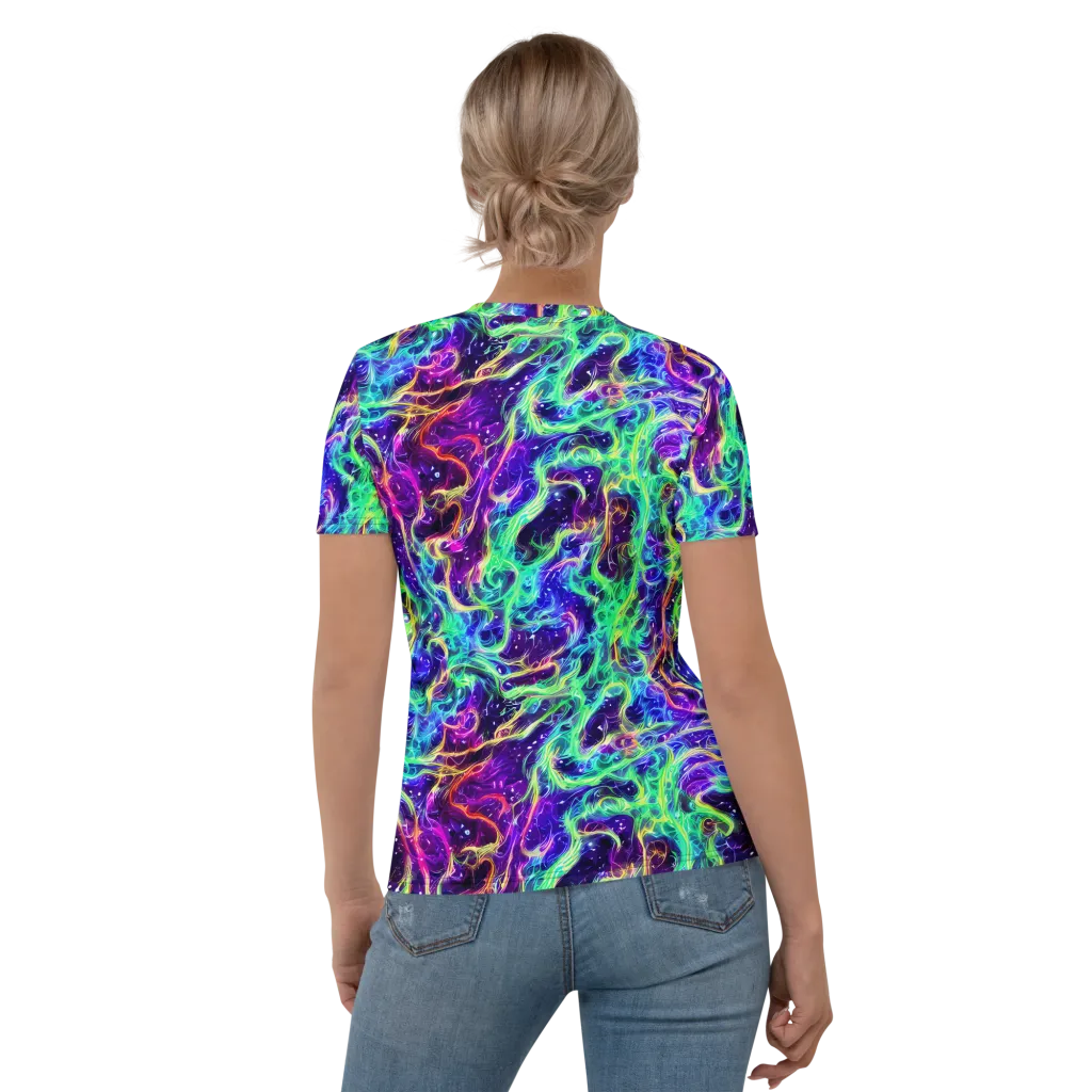 Afterdark Illusion on Women's Crew Neck T-Shirt — Back