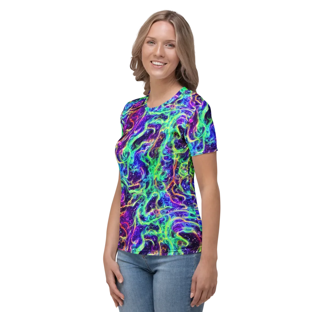 Afterdark Illusion on Women's Crew Neck T-Shirt — Left