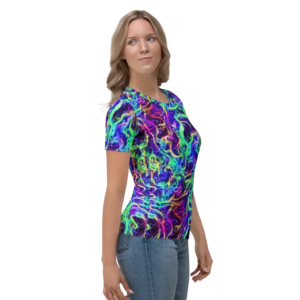 Afterdark Illusion on Women's Crew Neck T-Shirt — Right