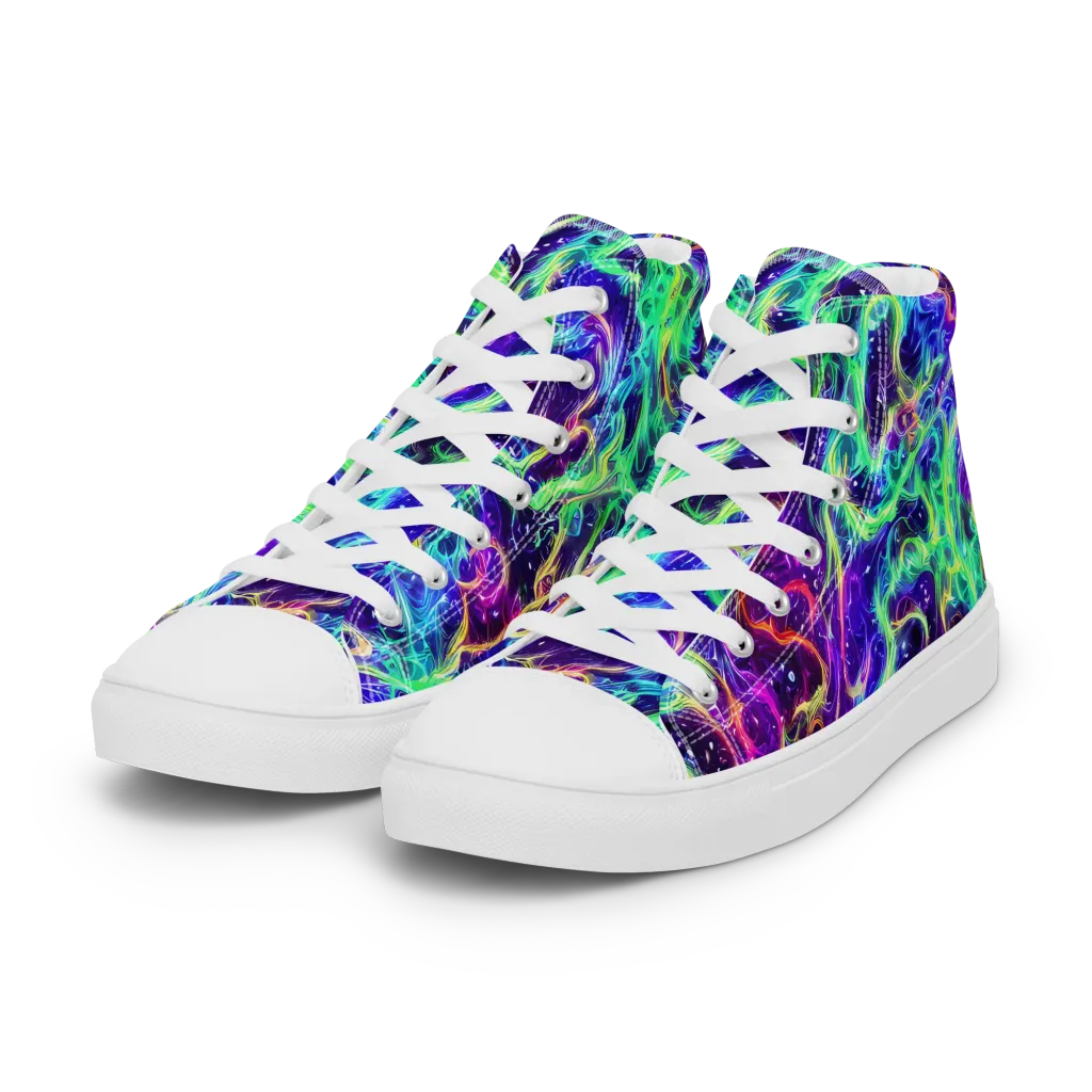 Afterdark Illusion on Women's High Top Canvas Shoes — Left Front