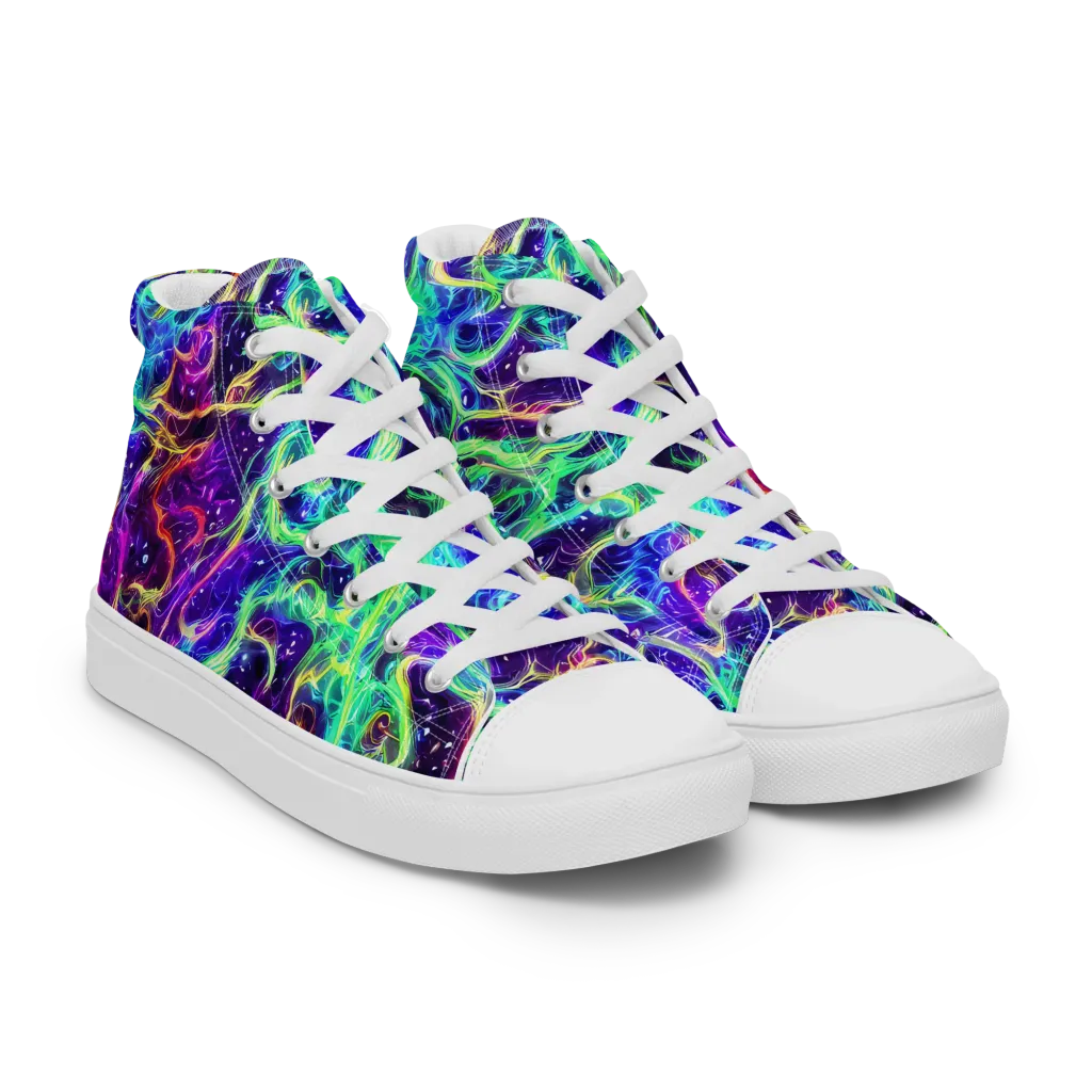Afterdark Illusion on Women's High Top Canvas Shoes — Right Front