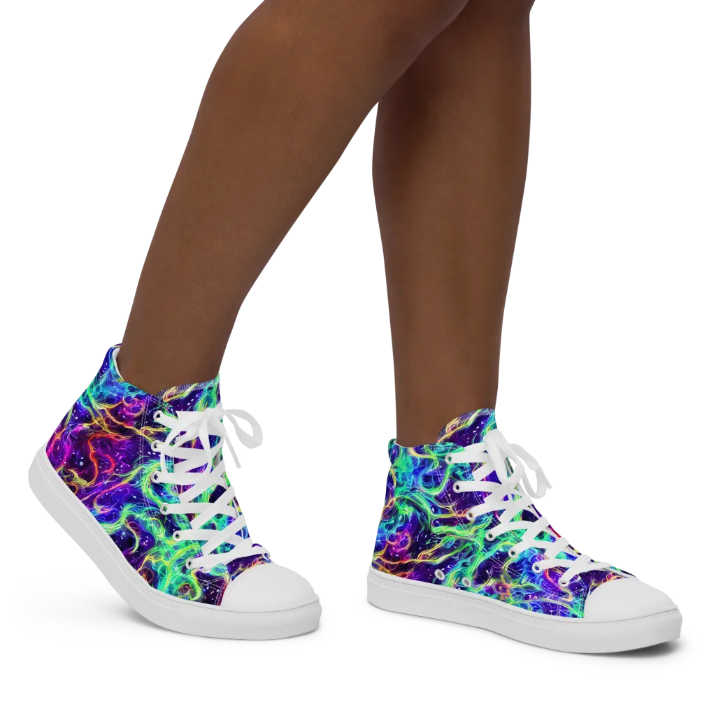 Afterdark Illusion on Women's High Top Canvas Shoes — Right