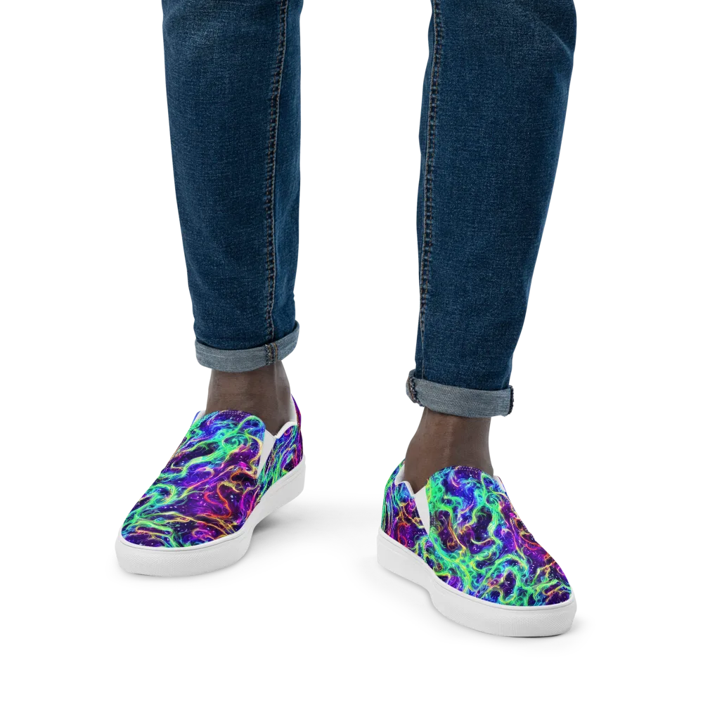 Afterdark Illusion on Men's Slip-On Canvas Shoes — Front
