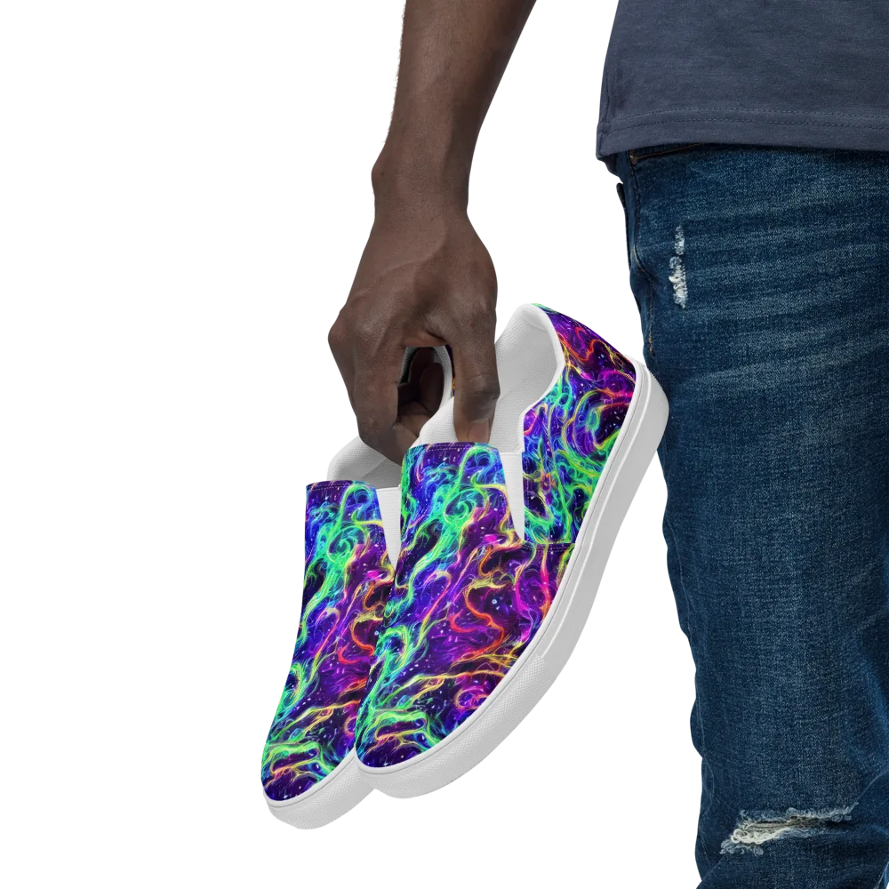 Afterdark Illusion on Men's Slip-On Canvas Shoes — Left Front