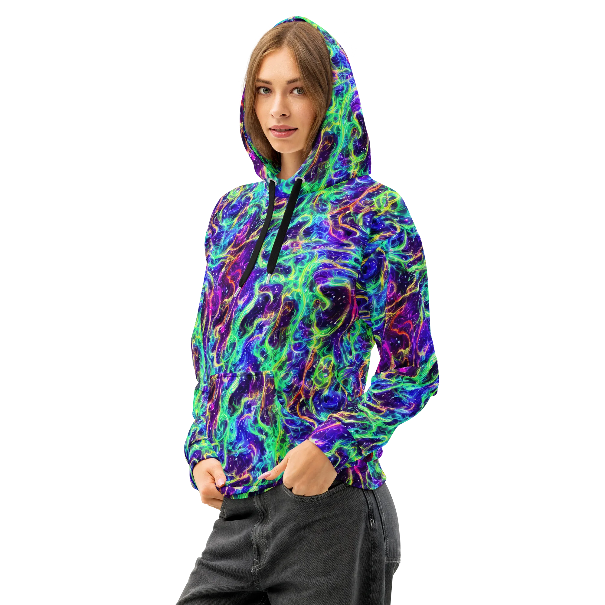 Afterdark Illusion on Cotton Hoodie — Left Front