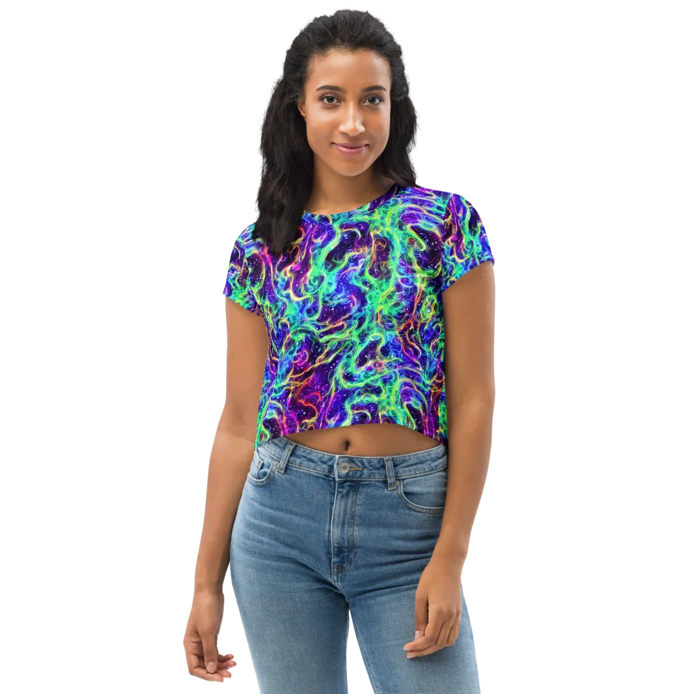 Afterdark Illusion on Crop Tee — Front