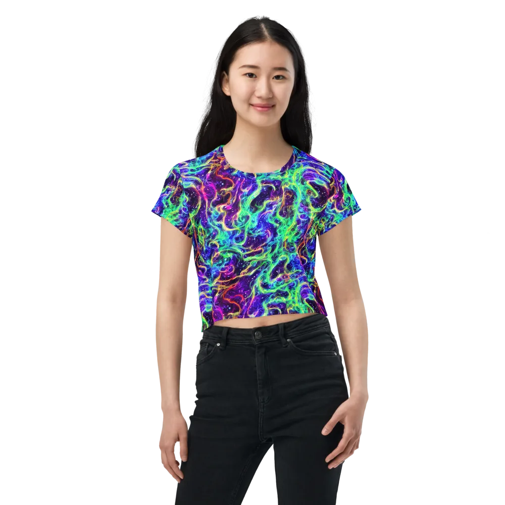 Afterdark Illusion on Crop Tee — Front