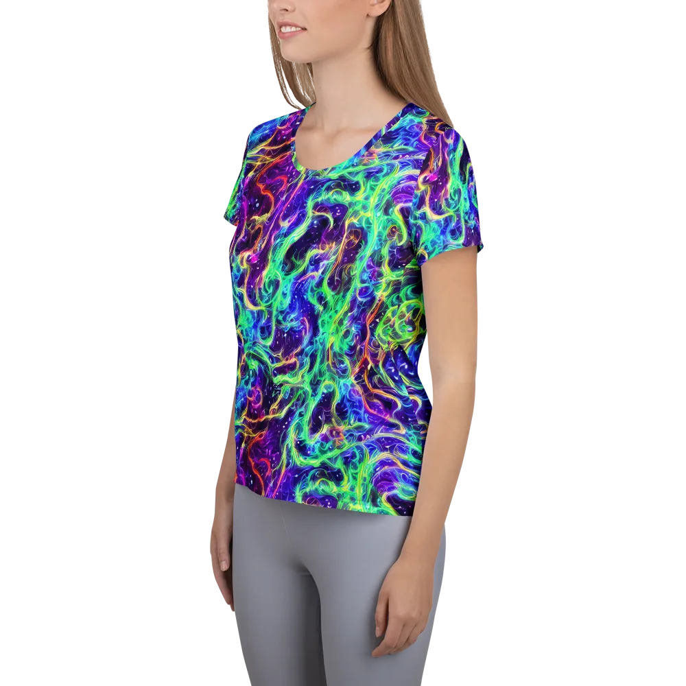 Afterdark Illusion on Women's Athletic T-Shirt — Left