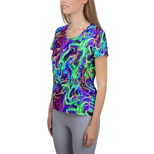 Afterdark Illusion on a Women's Athletic T-Shirt