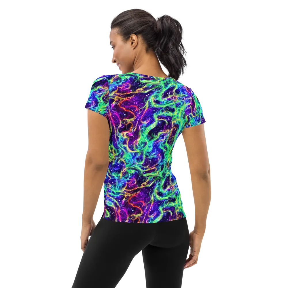Afterdark Illusion on Women's Athletic T-Shirt — Back