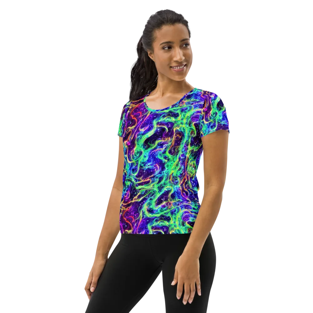 Afterdark Illusion on Women's Athletic T-Shirt — Left
