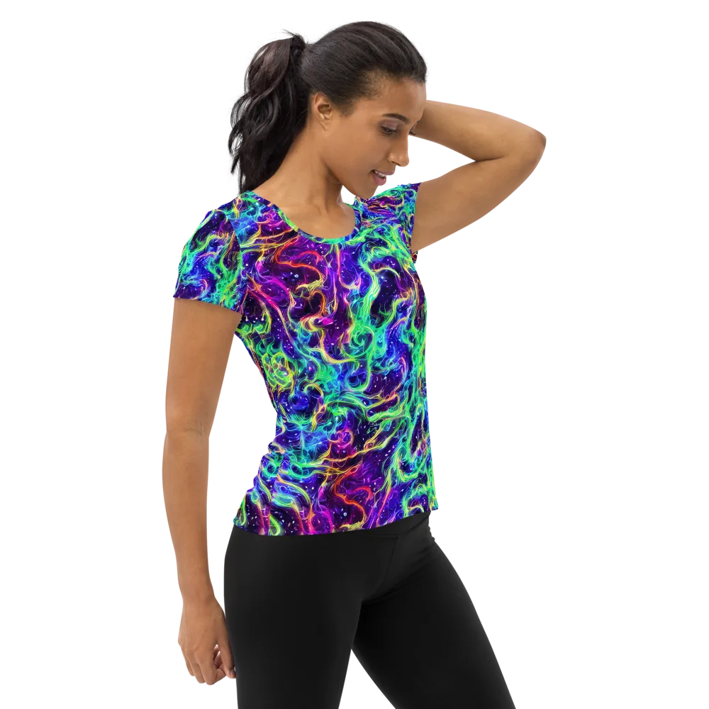 Afterdark Illusion on Women's Athletic T-Shirt — Right