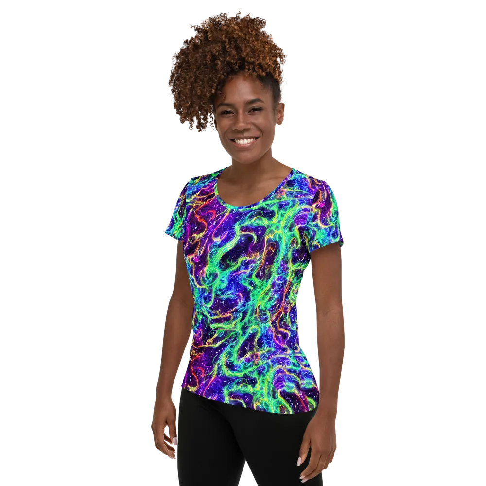 Afterdark Illusion on Women's Athletic T-Shirt — Left